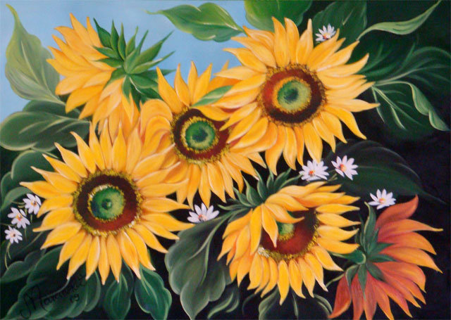 Подсолнухи - цветок, букет, цветы, подсолнух - оригинал