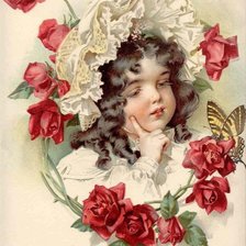 Схема вышивки «девочка с бабочкой»