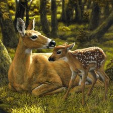 Схема вышивки «олени»