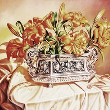 Схема вышивки «желтые лилии»