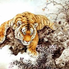 Схема вышивки «тигр»