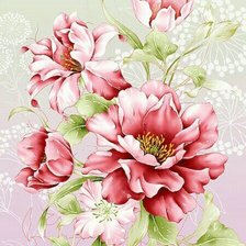 Схема вышивки «розовые пионы»
