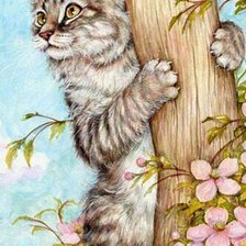 кот на дереве