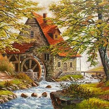 Схема вышивки «старая мельница»