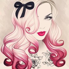 Схема вышивки «женщина и цветы»