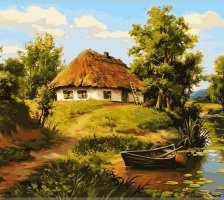 Схема вышивки «Домик на берегу»