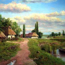 Схема вышивки «Родное село»