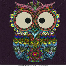 Схема вышивки «сова тотем»