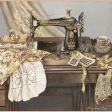 Схема вышивки «старинная швейная машинка»