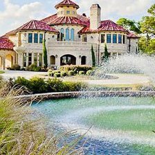 Схема вышивки «дом с фонтаном»