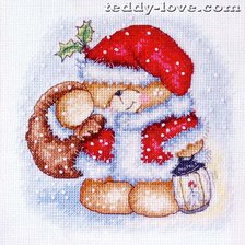 Схема вышивки «Зимний тедди»