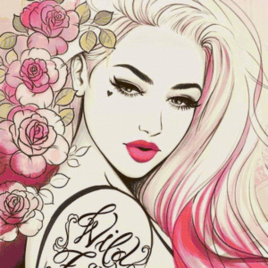 женщина и цветы - тату, розы, девушка, женщина - предпросмотр