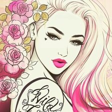 женщина и цветы