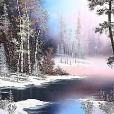 Схема вышивки «Пейзаж зимний»