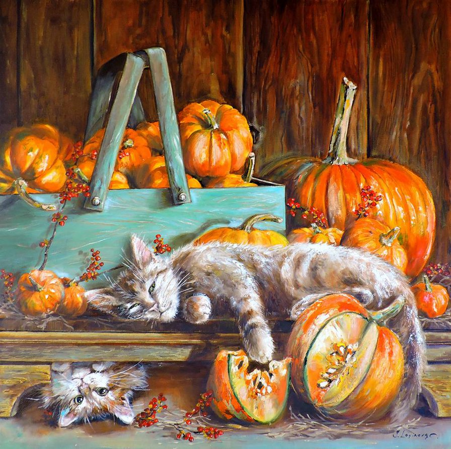 Хранитель тыквы - кошки - оригинал