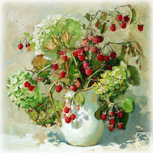 гортензия и земляника