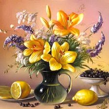 Схема вышивки «натюрморт с лимоном»