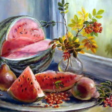 Схема вышивки «натюрморт с арбузом 2»