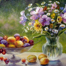 Схема вышивки «натюрморт с цветами 1»