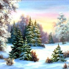 Схема вышивки «морозный день»