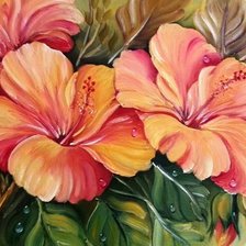 Схема вышивки «Гибискус»