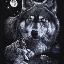 Схема вышивки «Волки»