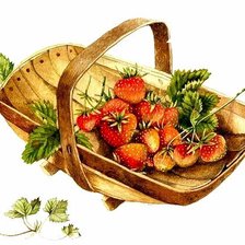 Схема вышивки «Корзина с клубникой»