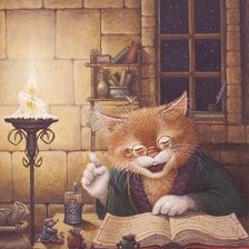 Схема вышивки «Учёный кот»