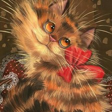 Схема вышивки «кошка»