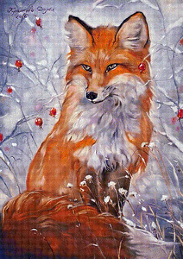 Жила-была лисица... - животные, лиса, картина - предпросмотр