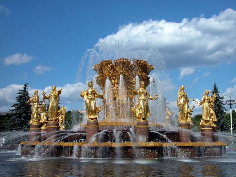 Фонтан "Дружба народов" - вднх, москва, город - оригинал