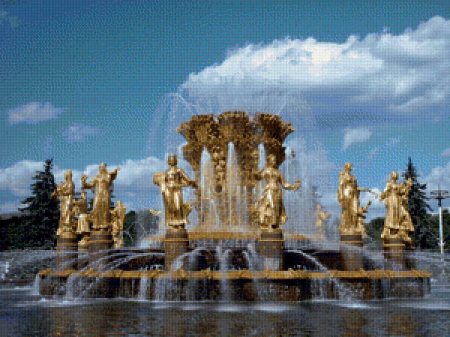 Фонтан "Дружба народов" - вднх, город, москва - предпросмотр