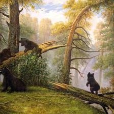 Схема вышивки «Утро в сосновом лесу»