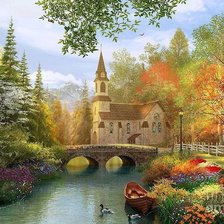 Схема вышивки «пейзаж»