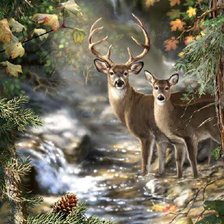 Схема вышивки «Олени»