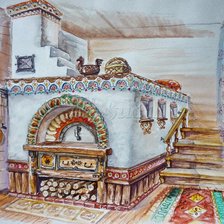 Схема вышивки «русская печь»