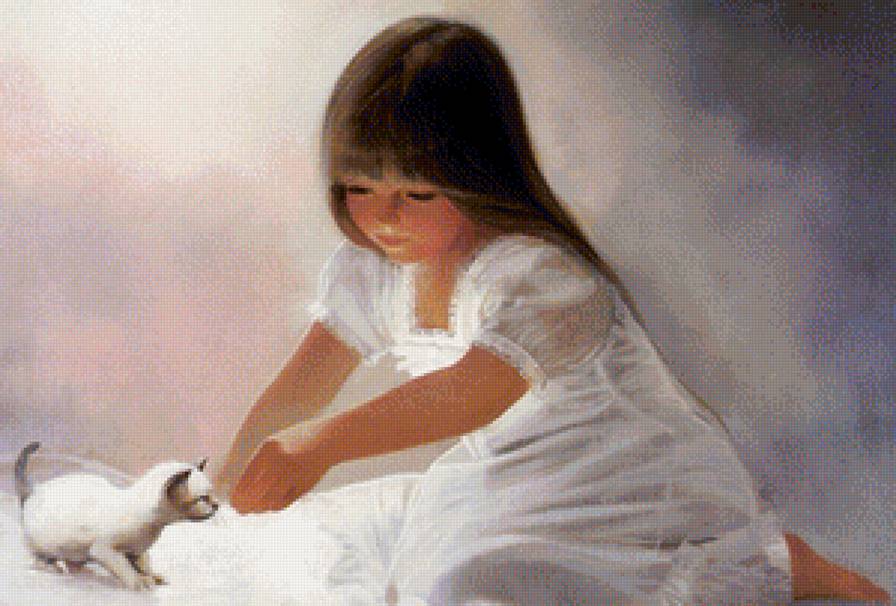 друзья - кошки, картина, люди - предпросмотр