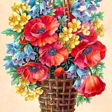 Схема вышивки «корзина с цветами»