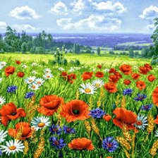 Схема вышивки «Цветочное поле»