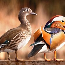 Схема вышивки «Утки мандаринки»