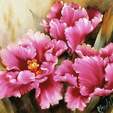 Схема вышивки «розовые тюльпаны»