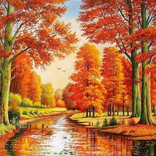 Схема вышивки «"В багрец и золото одетые леса..."»