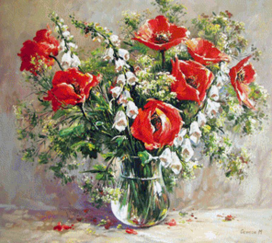 наперстянка и маки - цветы - предпросмотр