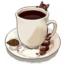 Схема вышивки «Котята и кофе»