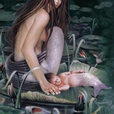 Схема вышивки «русалка и ребенок»