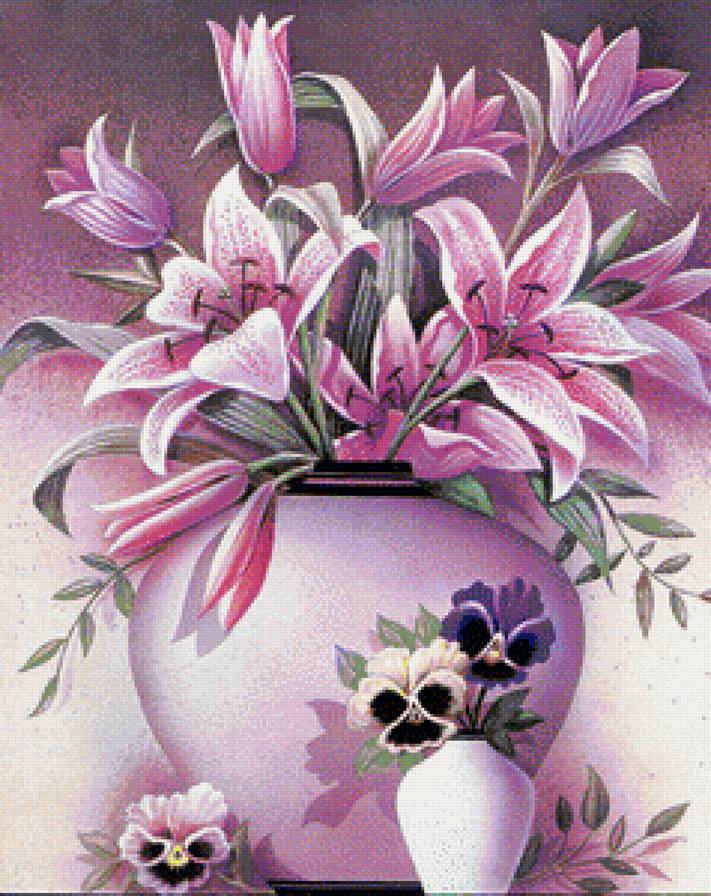 розовые лилии - предпросмотр