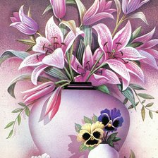 Схема вышивки «розовые лилии»