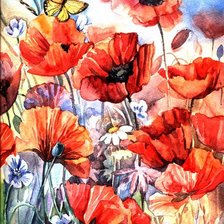 Схема вышивки «маки»