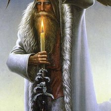 Схема вышивки «Человек с филином - волхв»