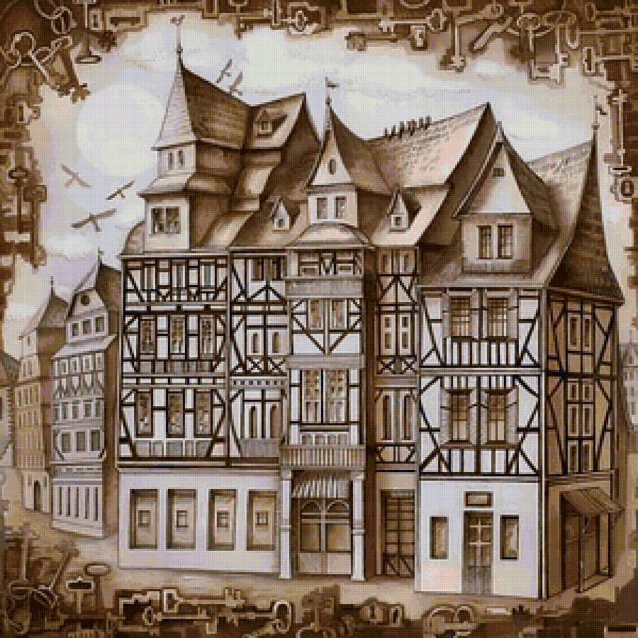 старый город - дом, город, подушка, дома - предпросмотр